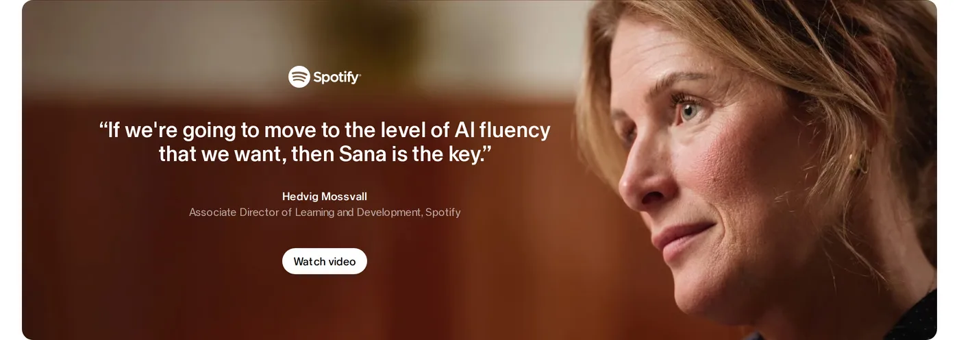 Sana — screenshot of the testimonials section