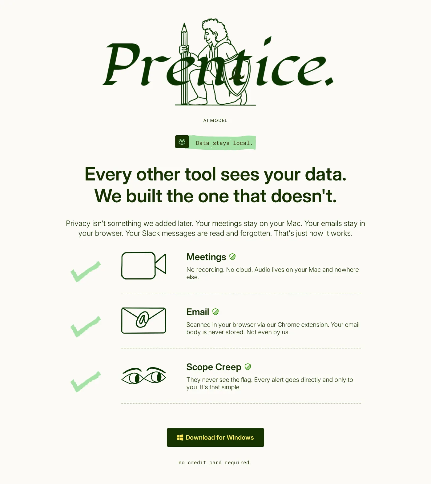 SayBriefly — screenshot of the features section