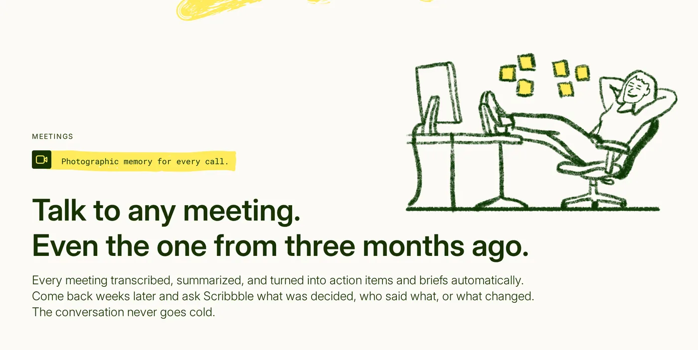 SayBriefly — screenshot of the features section