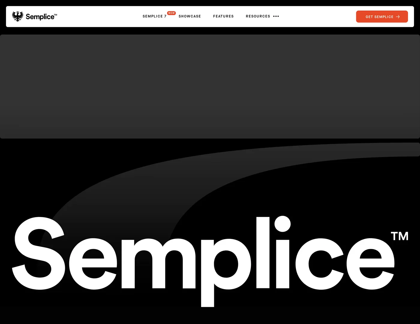 Semplice V7 — screenshot of the hero section