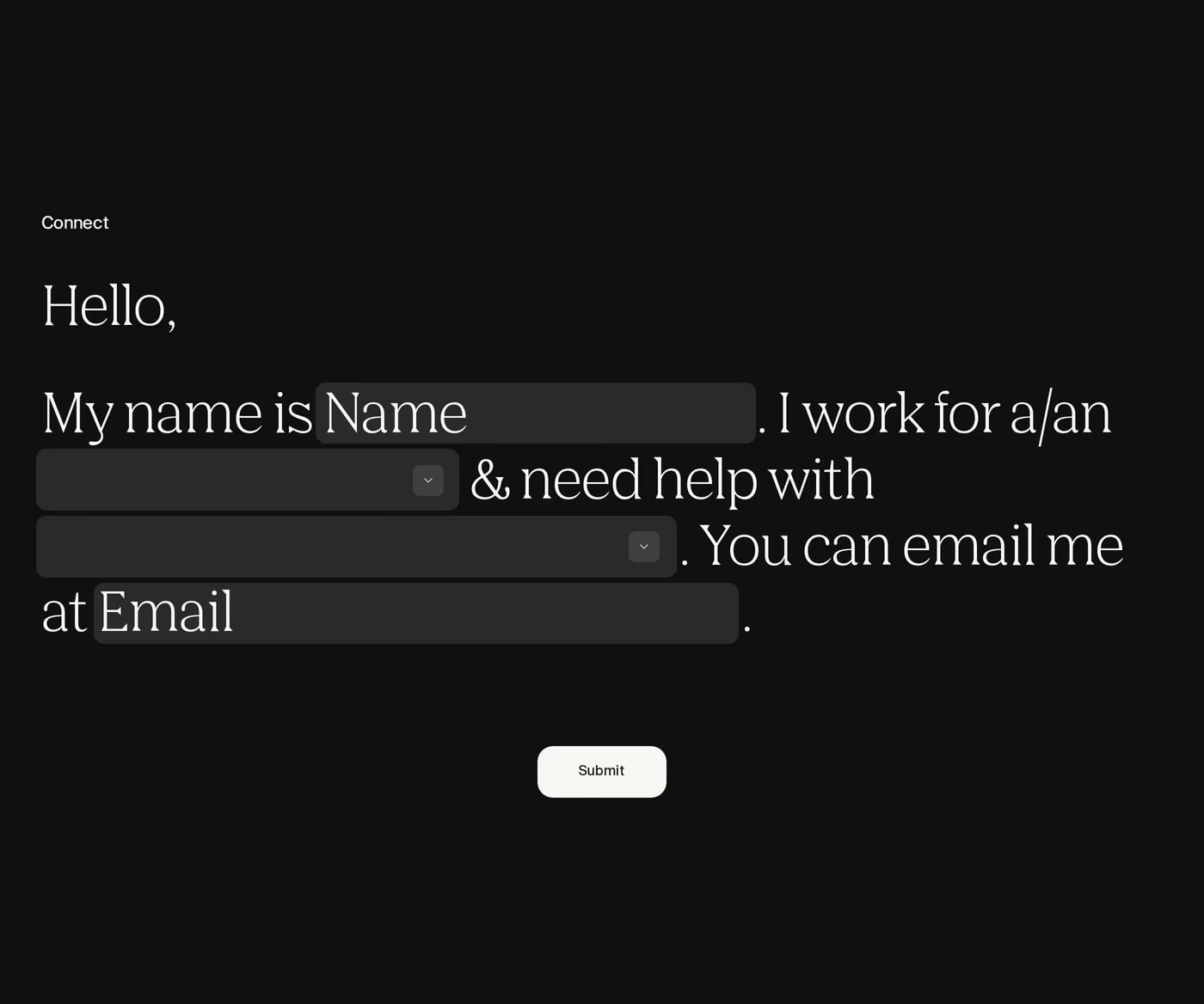 September Works Contact section