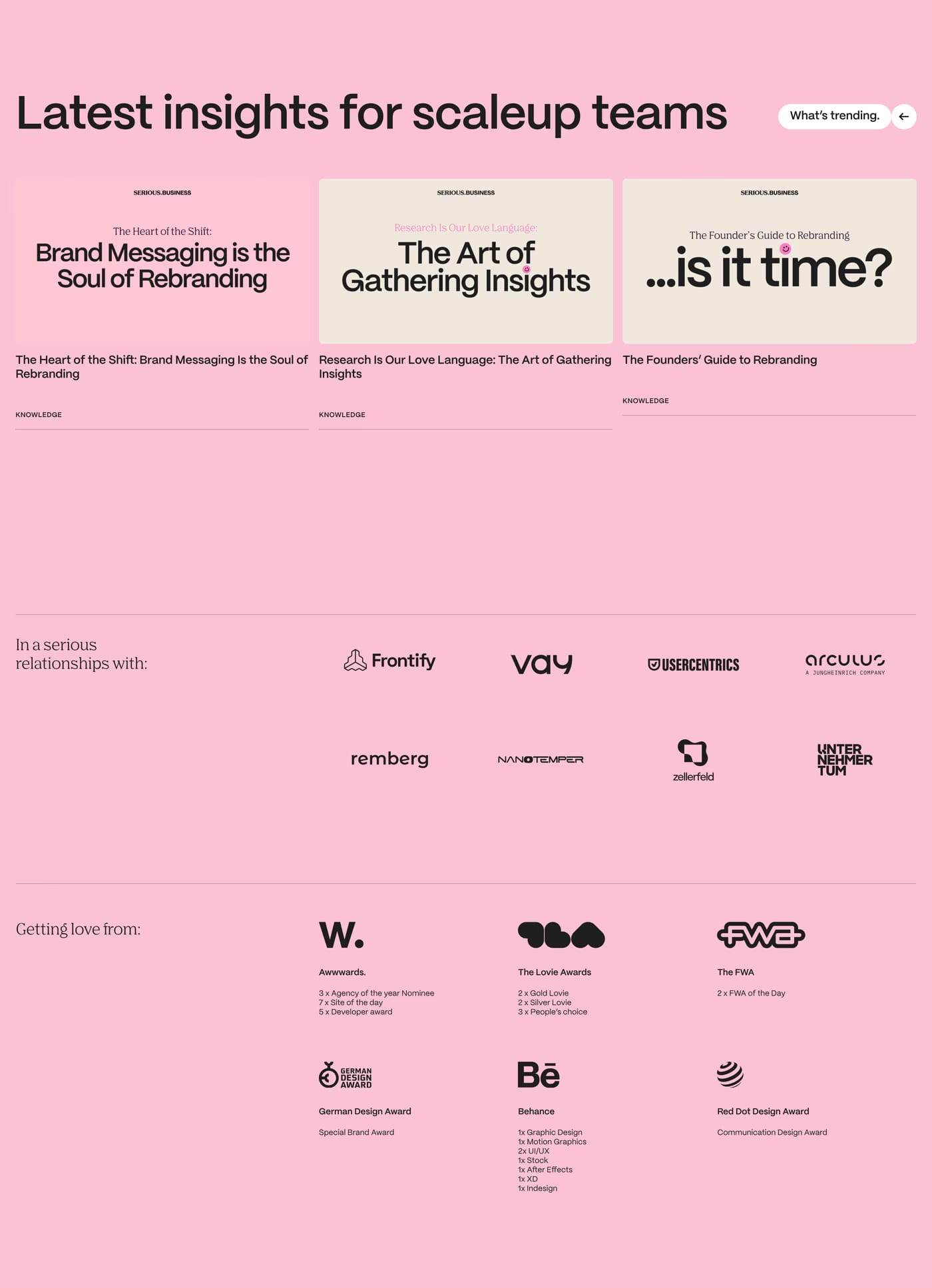 SERIOUS.BUSINESS Blog section