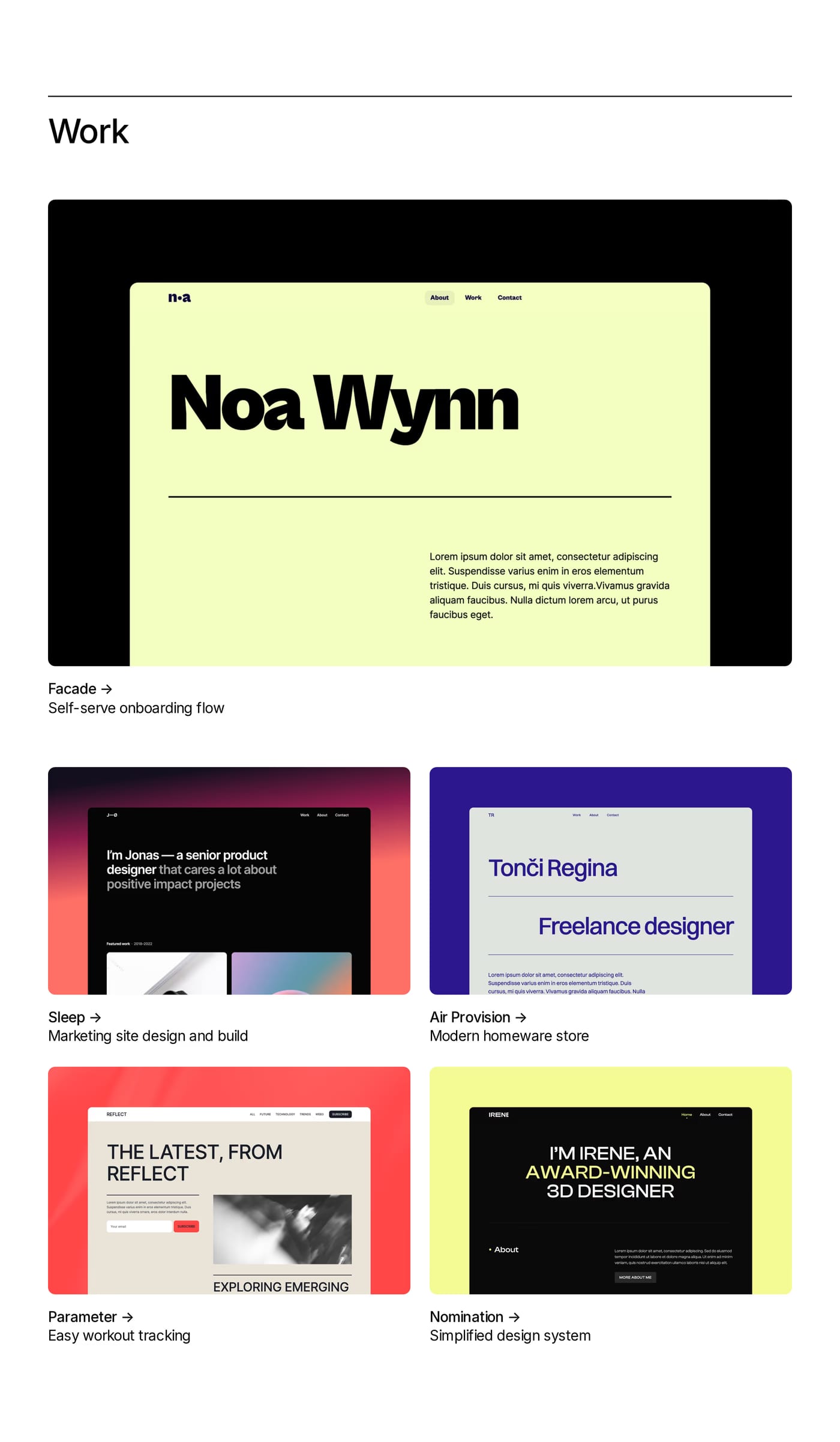 Sharp Portfolio section