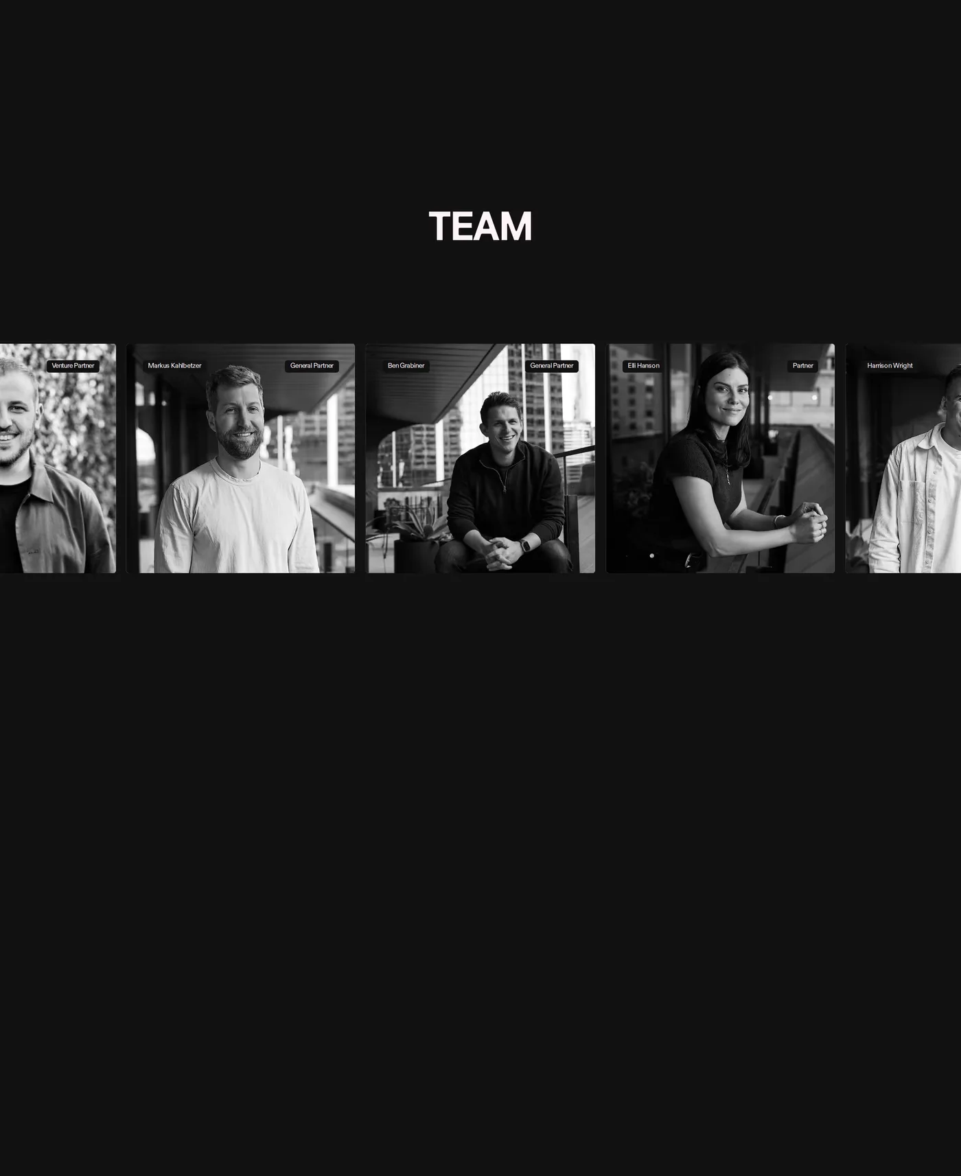 Sidestage — screenshot of the team section