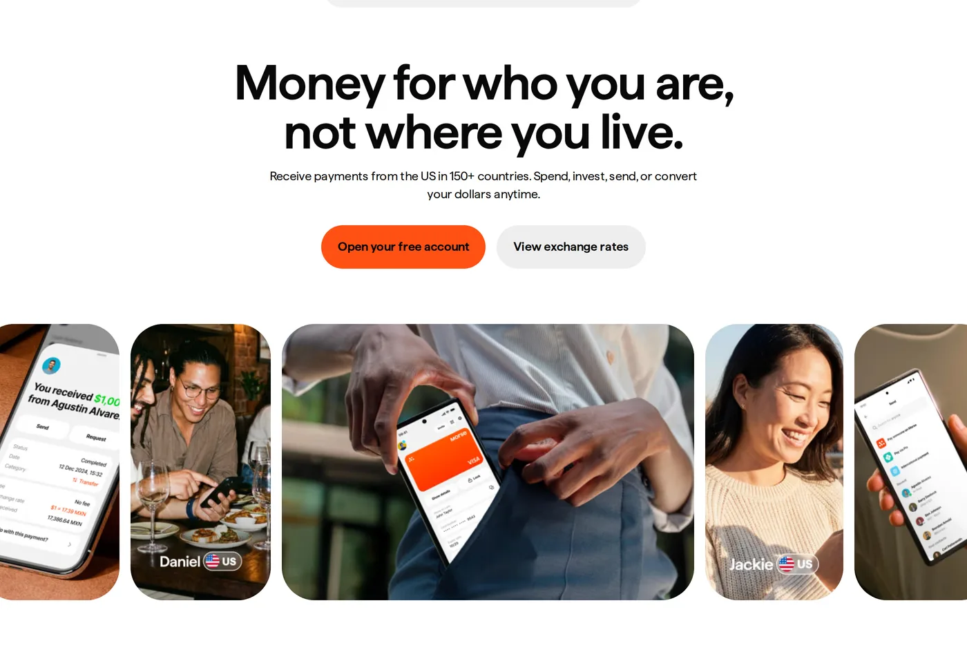 Sling — screenshot of the hero section