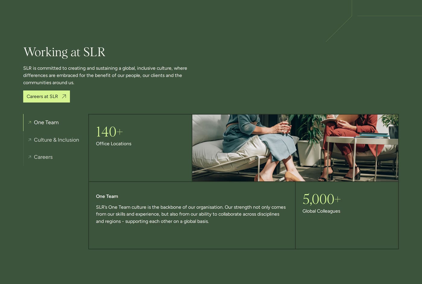 SLR Consulting — screenshot of the features section