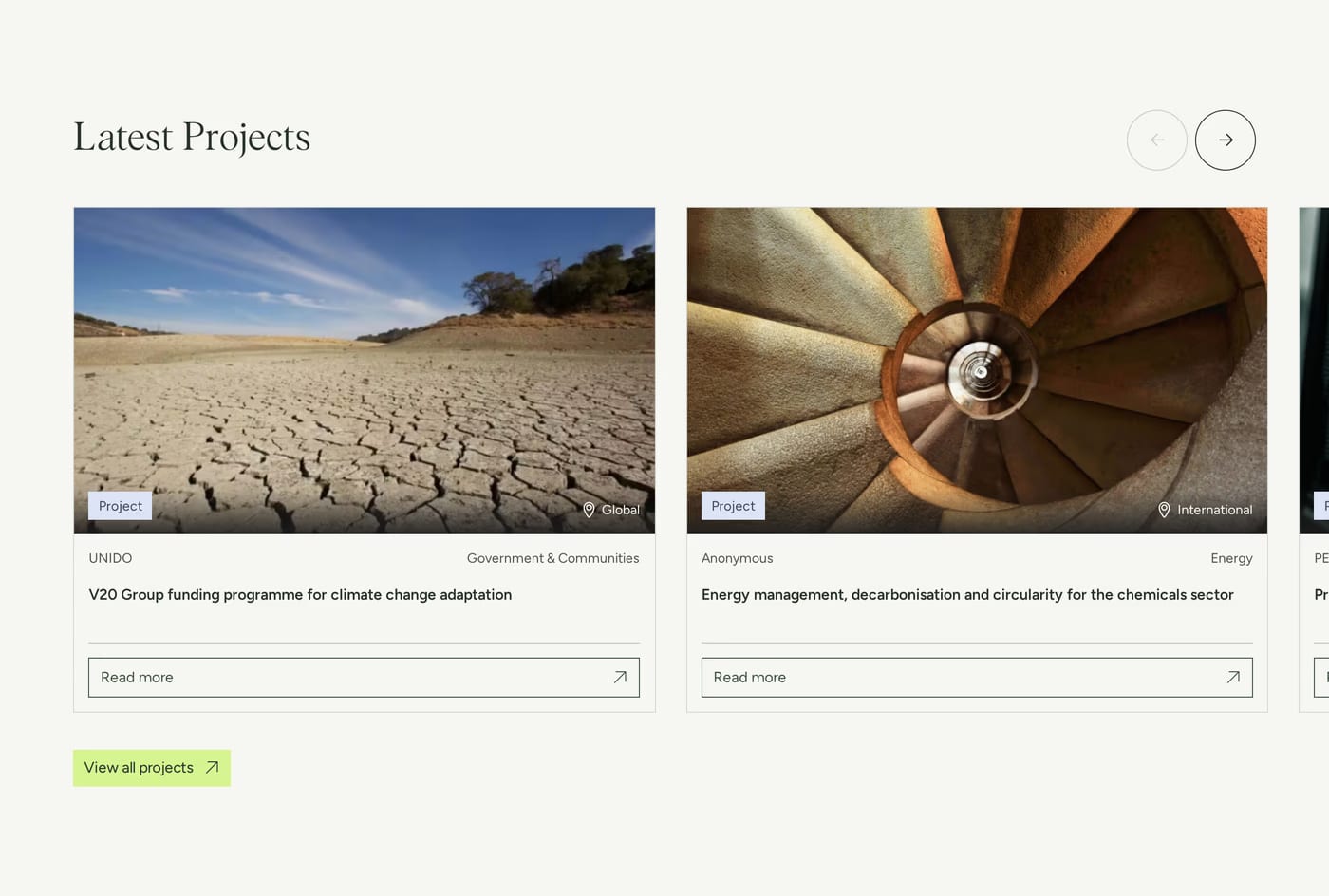 SLR Consulting — screenshot of the portfolio section