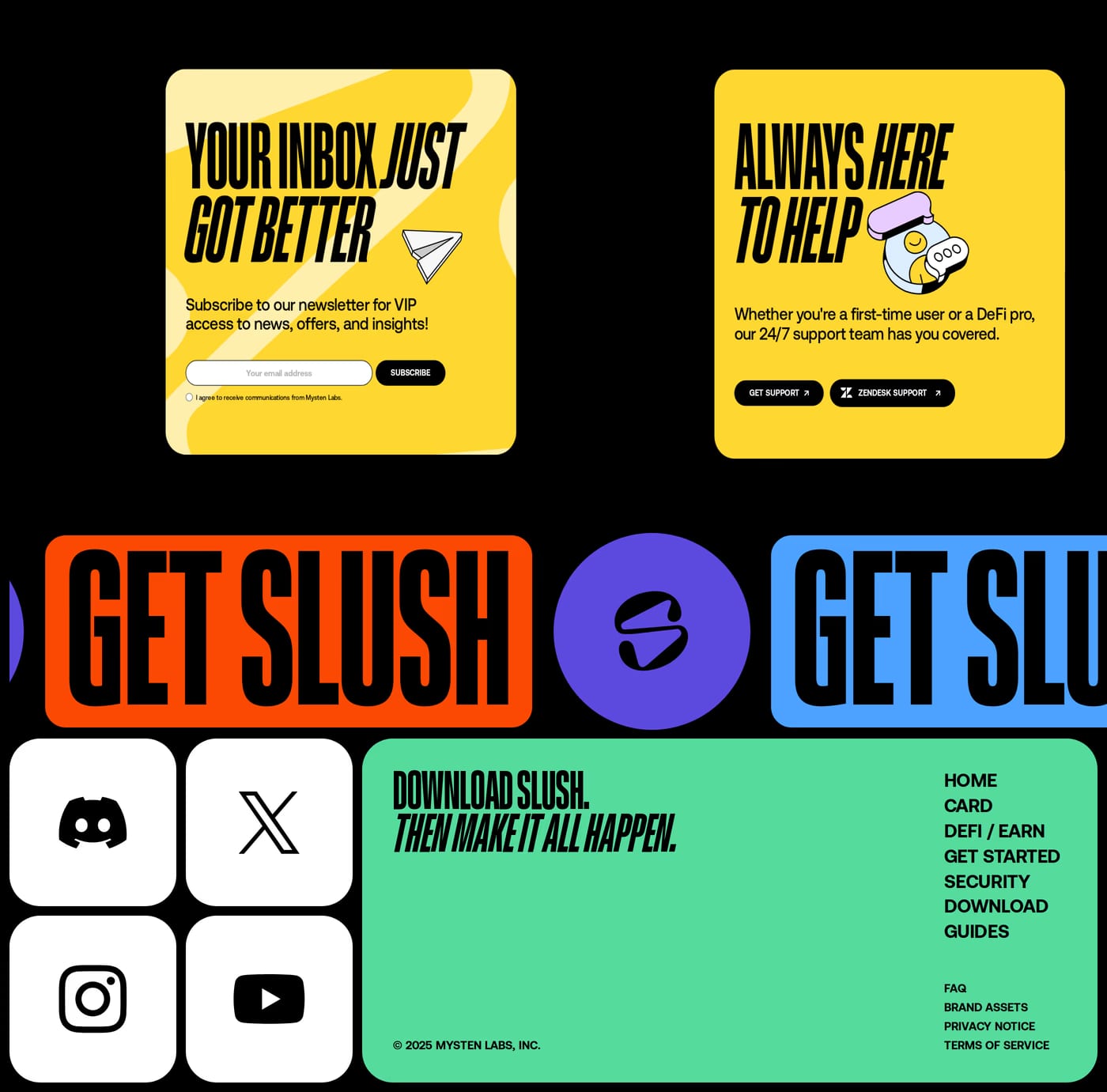Slush Footer section