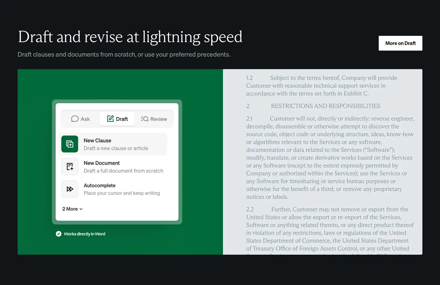 Spellbook — screenshot of the features section