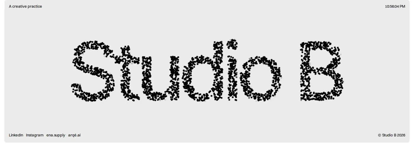 Studio B — screenshot of the footer section