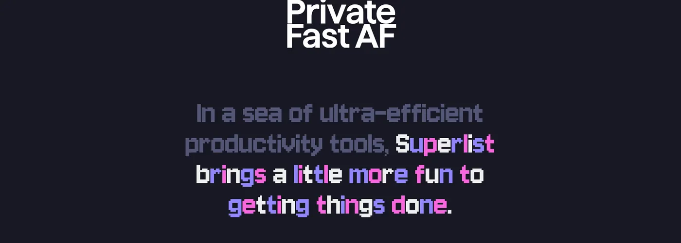 Superlist — screenshot of the footer section