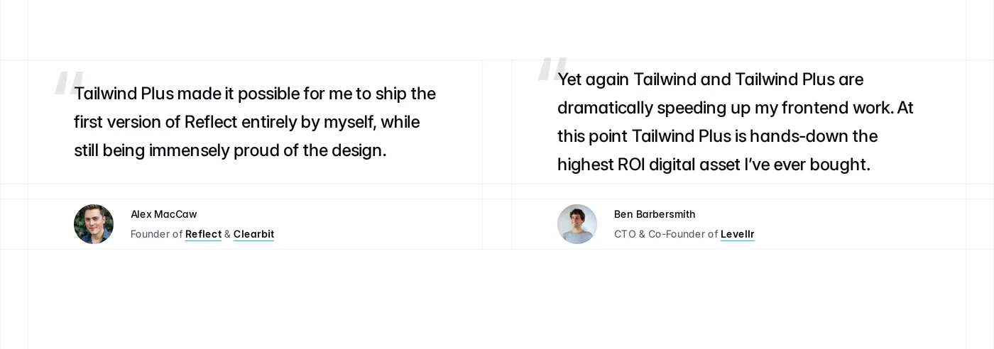 Tailwind UI — screenshot of the testimonials section