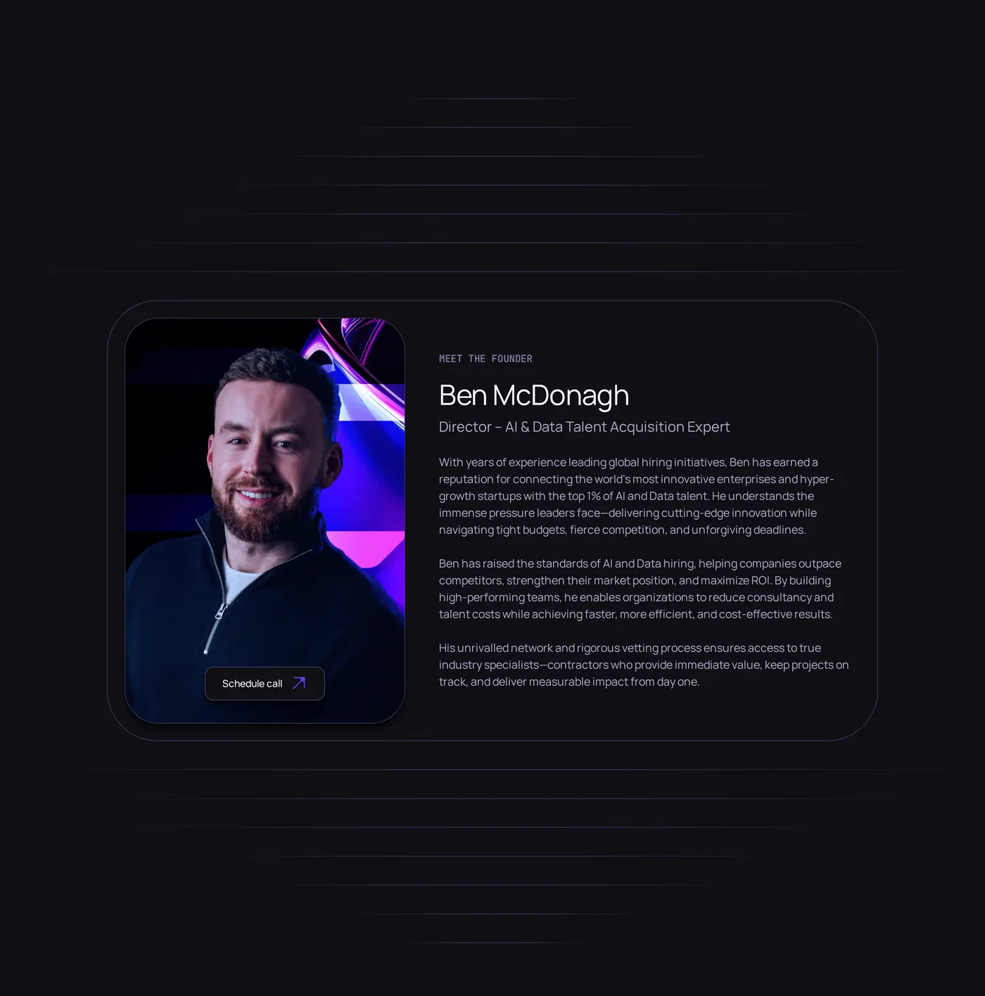 Talent Solutions — screenshot of the team section