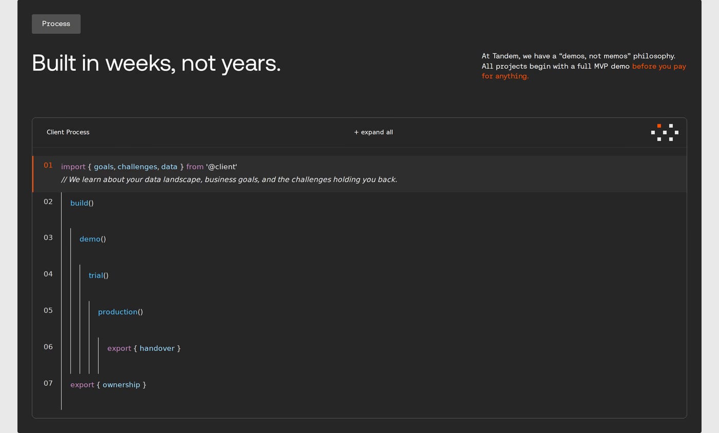 Tandem.bi How it works section