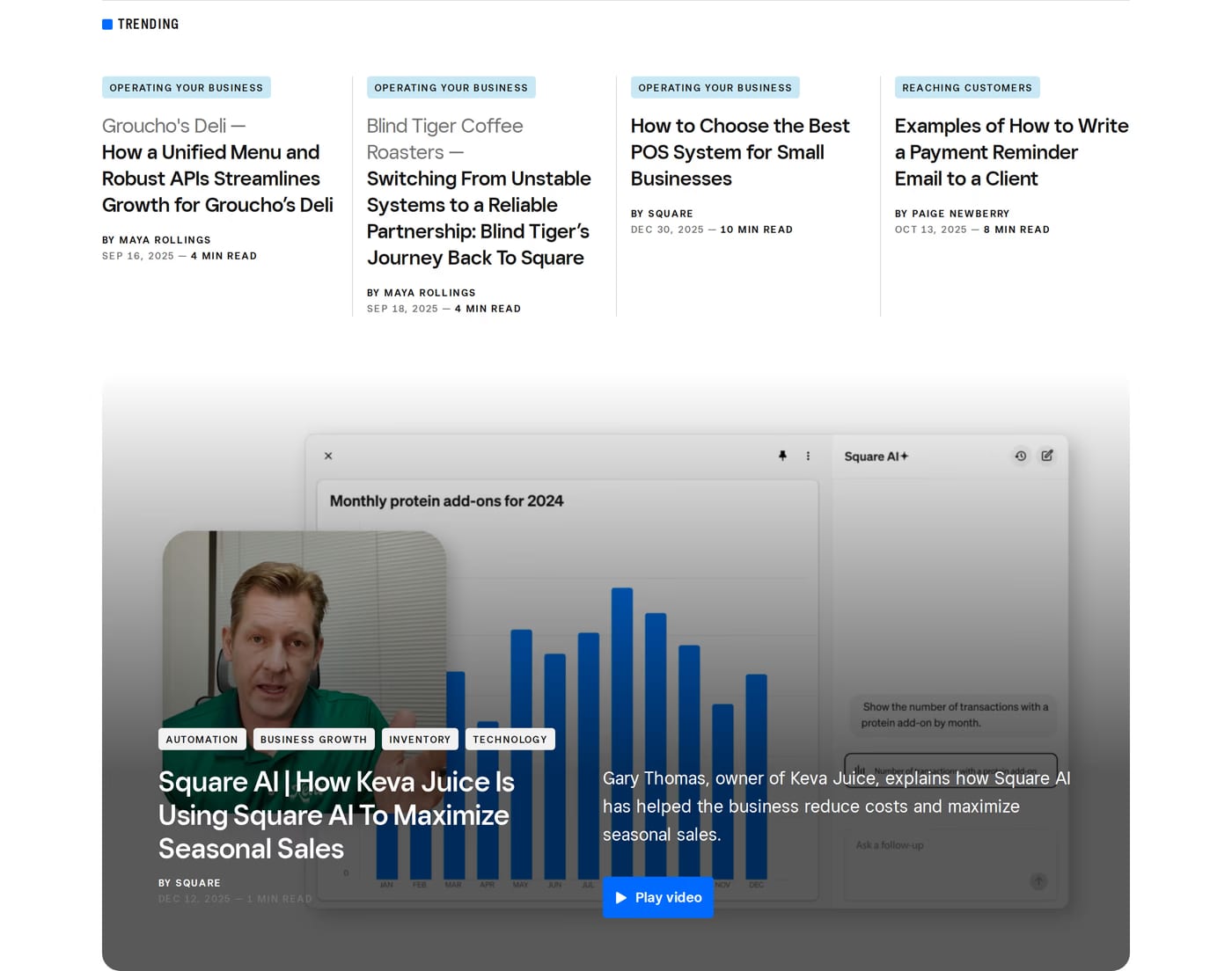 The Bottom Line — screenshot of the blog section