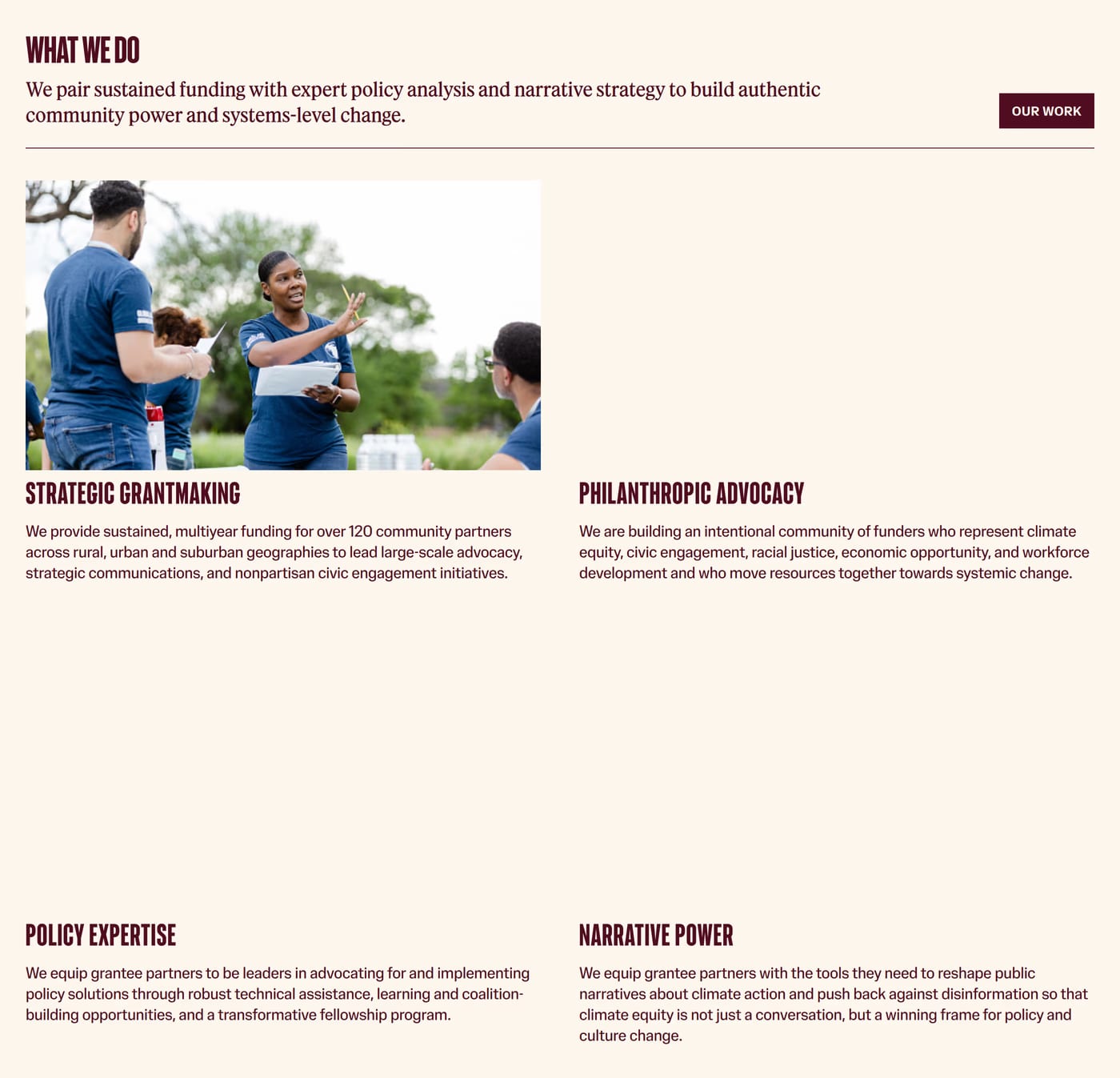 The Equity Fund — screenshot of the services section