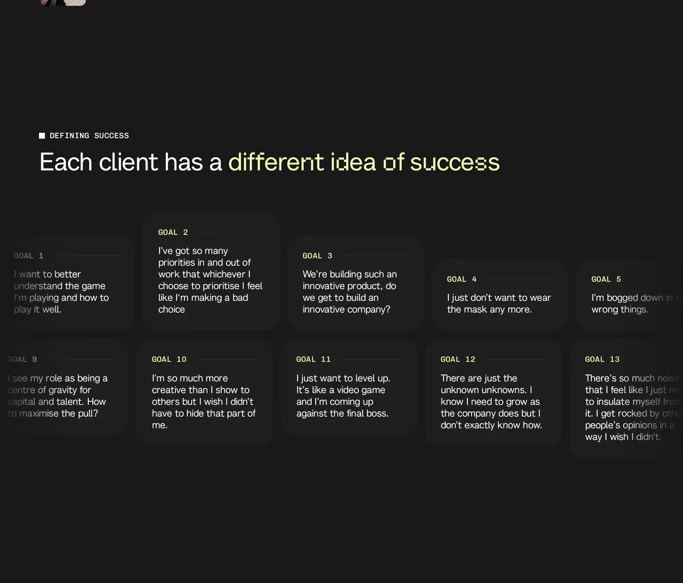 The Uncommon Founder — screenshot of the features section