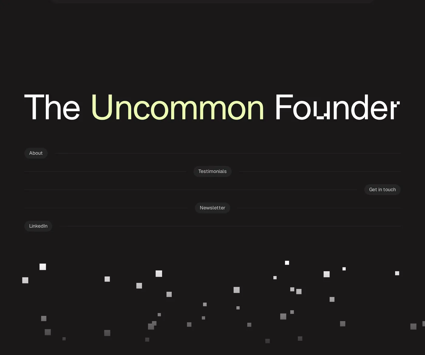 The Uncommon Founder — screenshot of the footer section