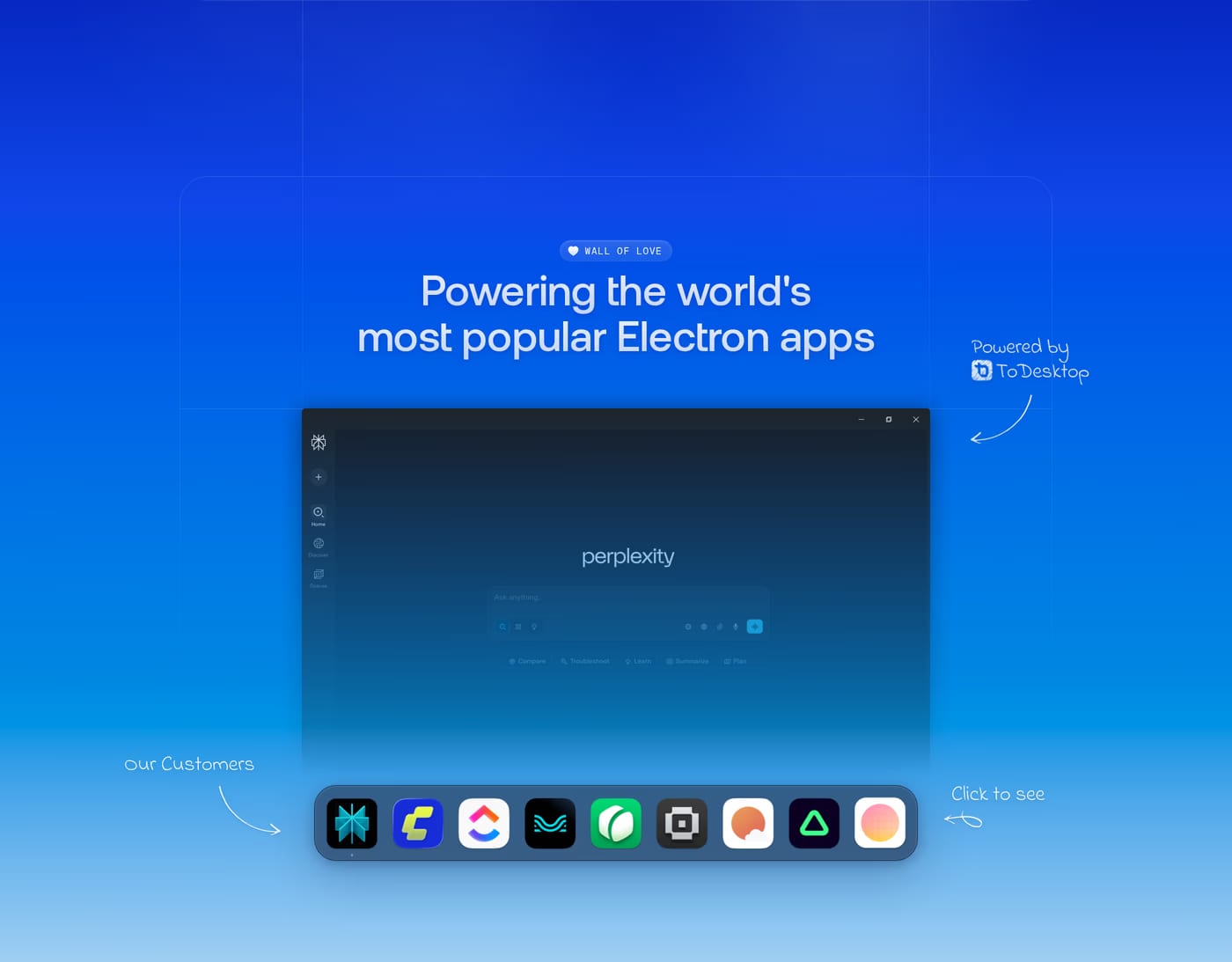 ToDesktop — screenshot of the features section