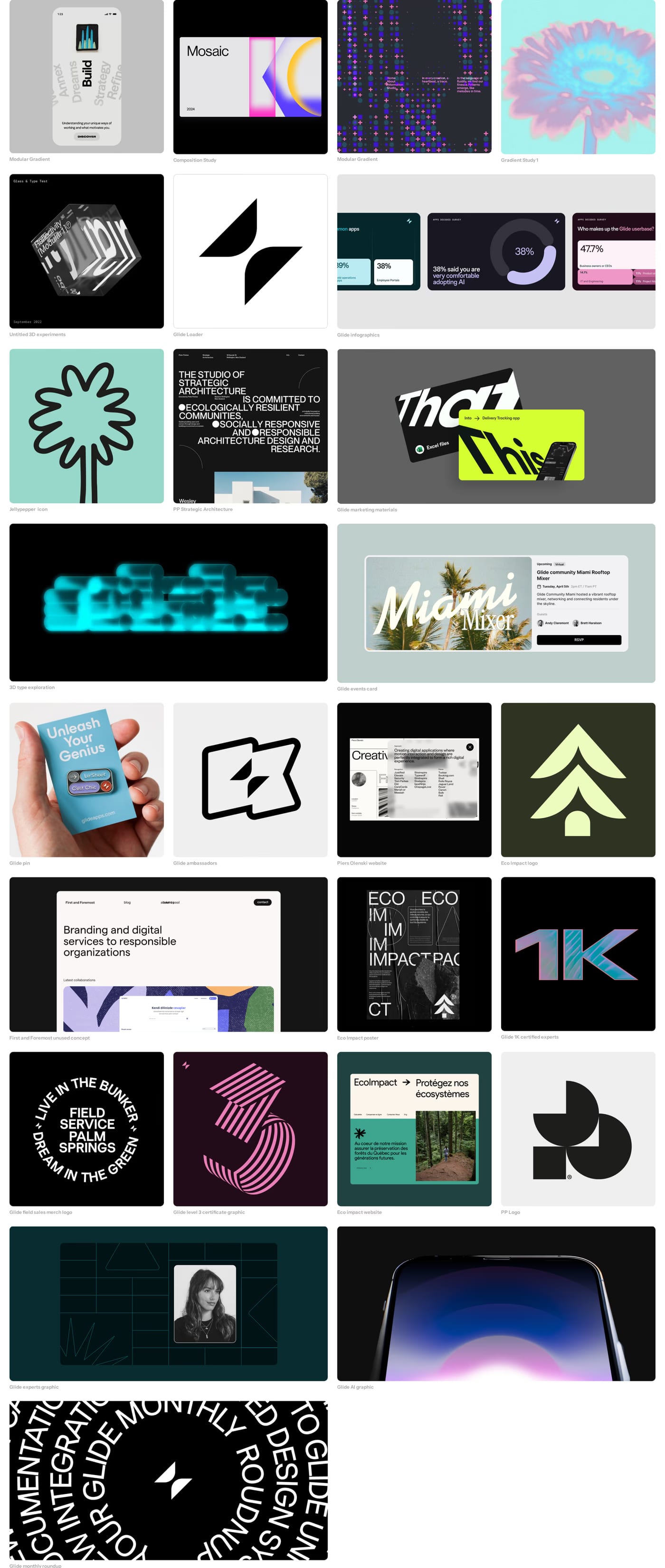 Tom Parkes — screenshot of the portfolio section