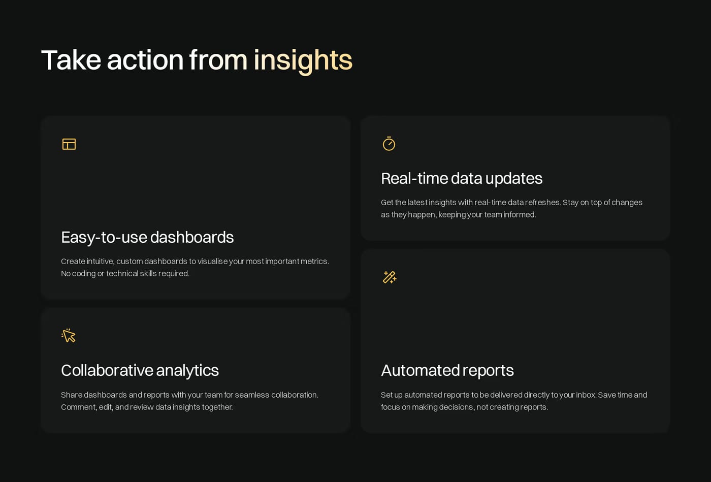 Torch — screenshot of the features section