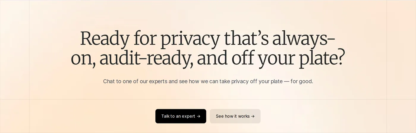 Trust Keith — screenshot of the call to action section