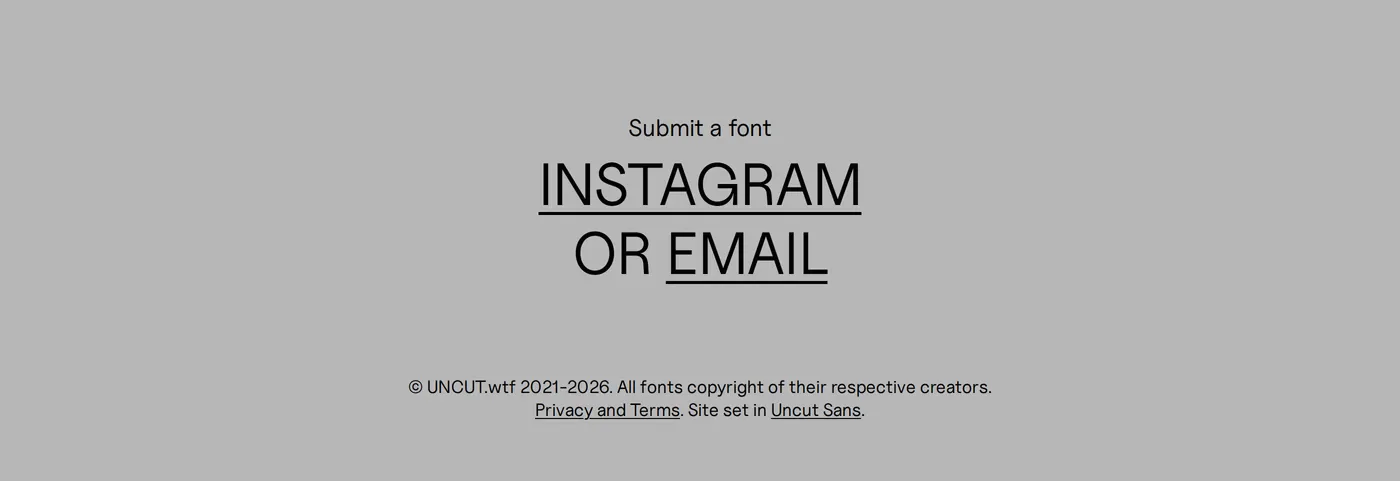 Uncut — screenshot of the footer section