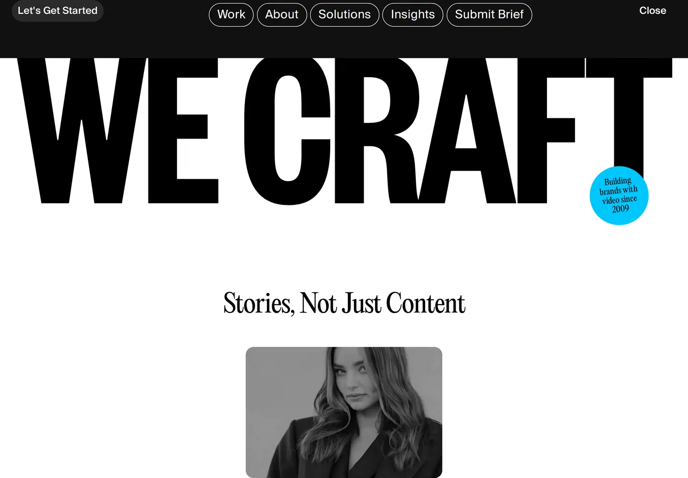 Visual Domain — screenshot of the hero section