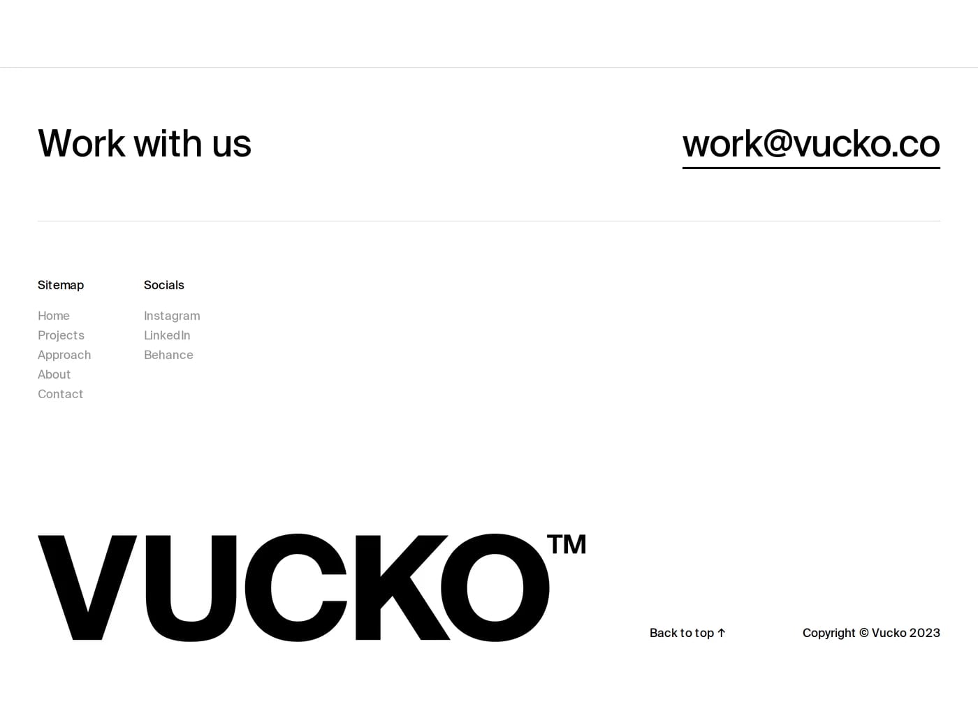 Vucko Footer section
