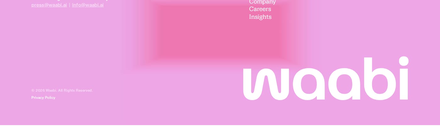 Waabi — screenshot of the footer section