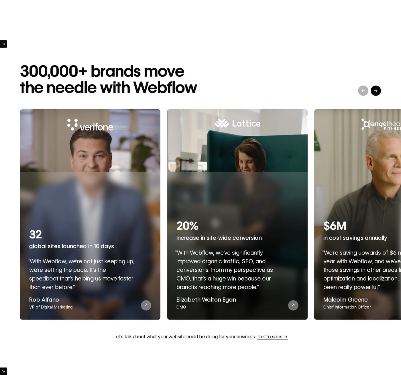 Webflow Testimonials section