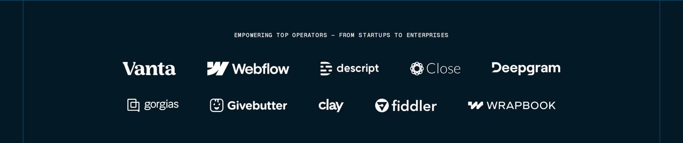 Whalesync — screenshot of the logos section