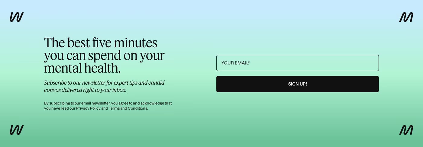 Wondermind — screenshot of the call to action section