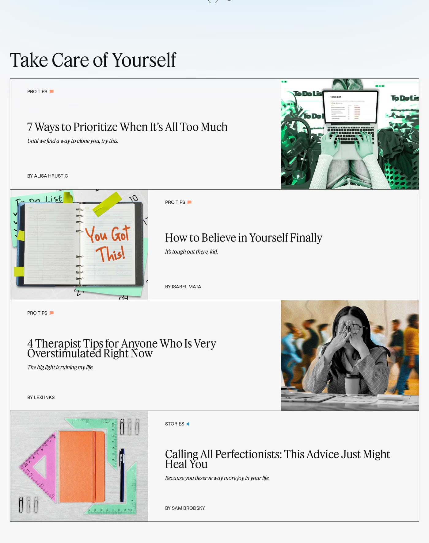 Wondermind — screenshot of the blog section