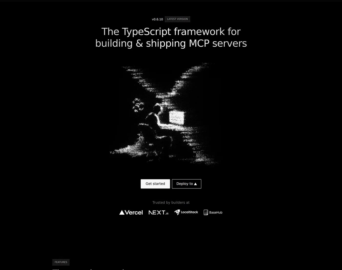 XMCP — screenshot of the hero section