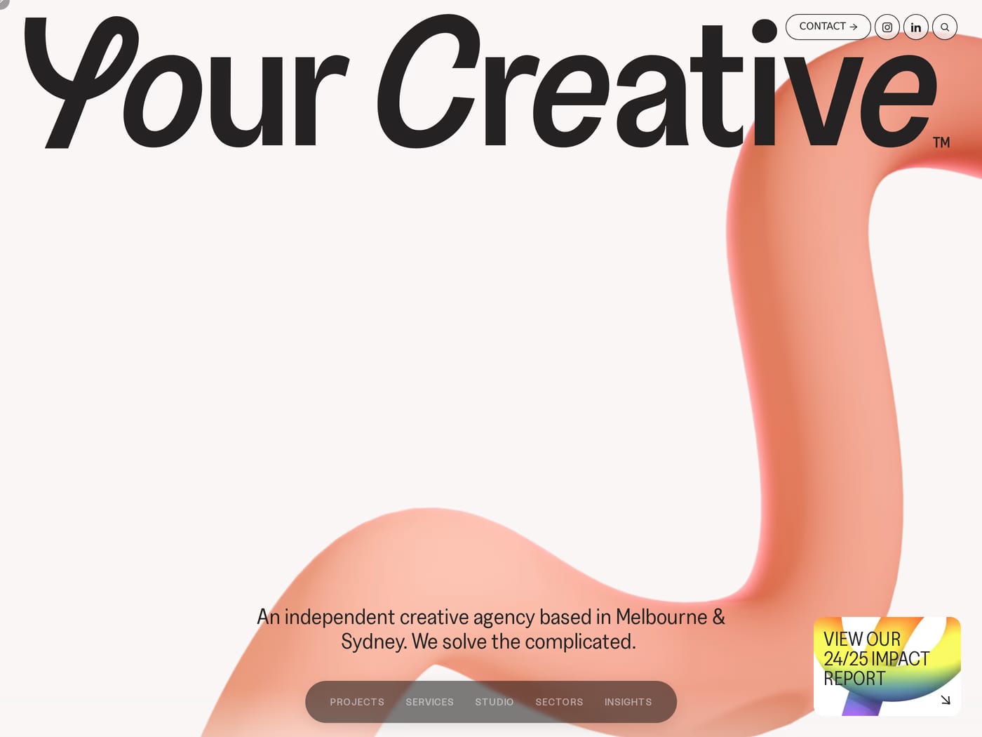 Your Creative — screenshot of the hero section