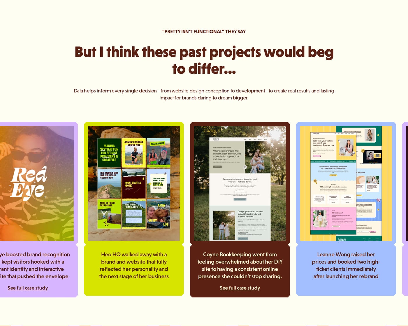 Zig Zag Creative — screenshot of the portfolio section