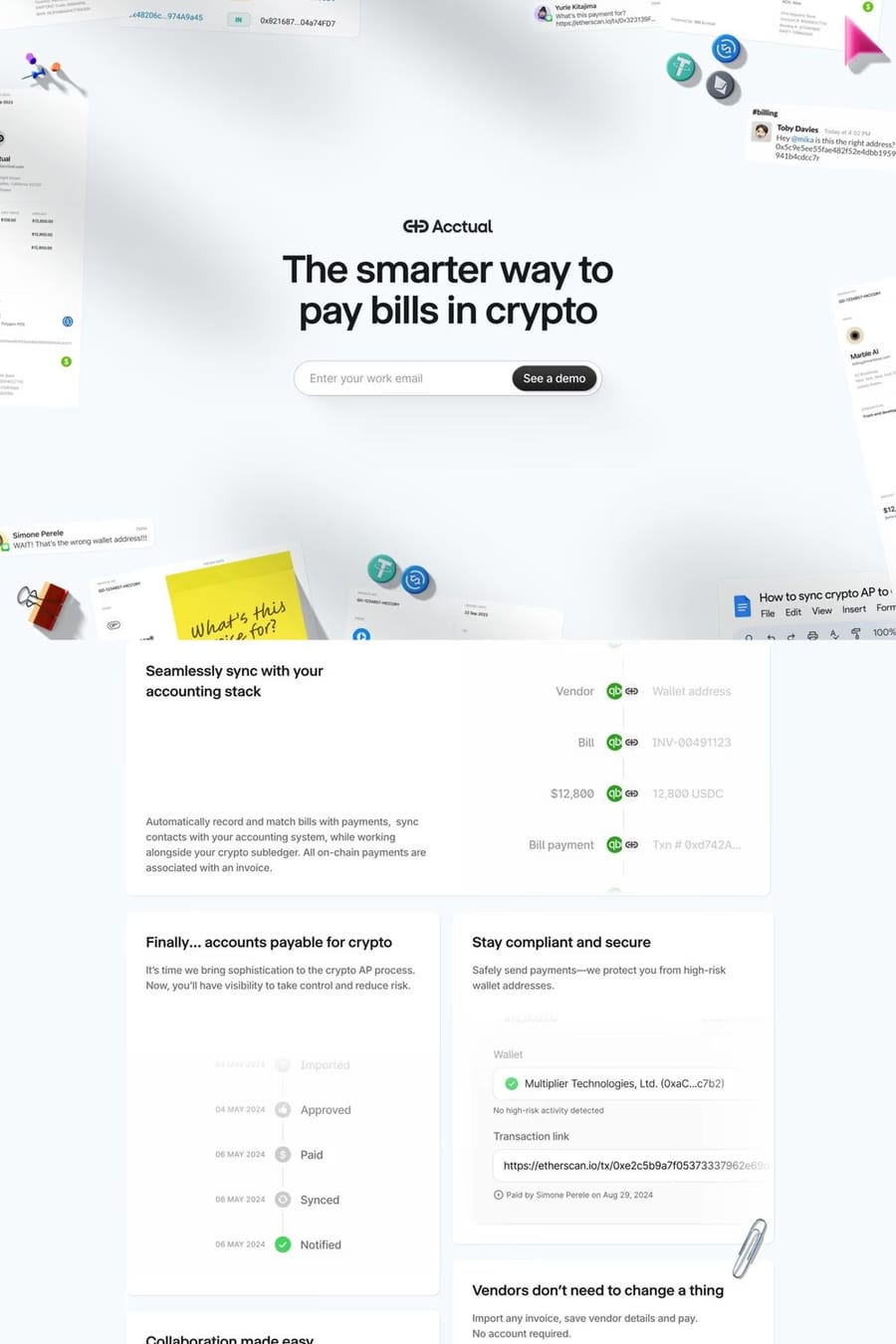 Acctual — landing website screenshot