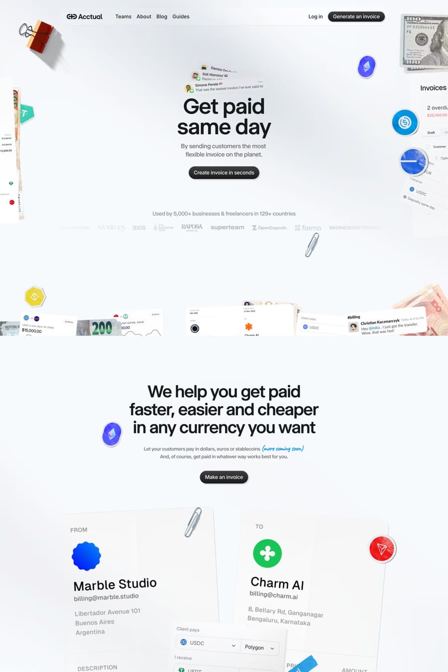 Acctual — landing website screenshot