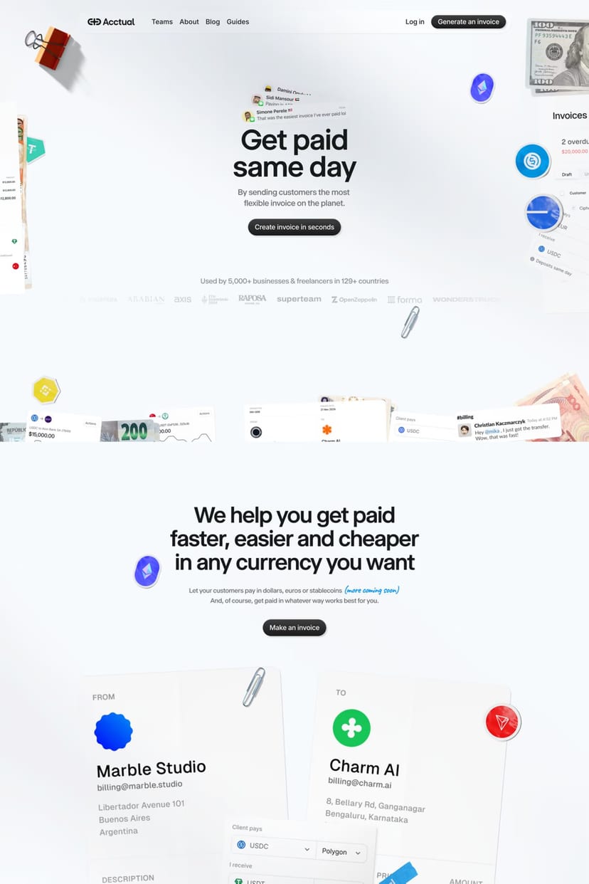 Acctual — screenshot of a landing page