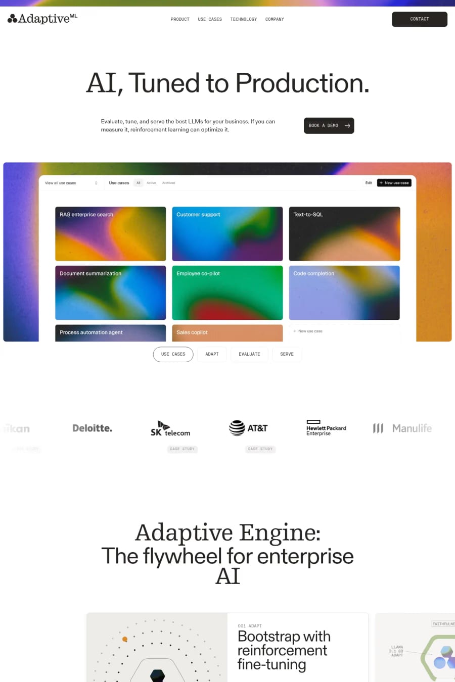 Adaptive ML — landing website screenshot