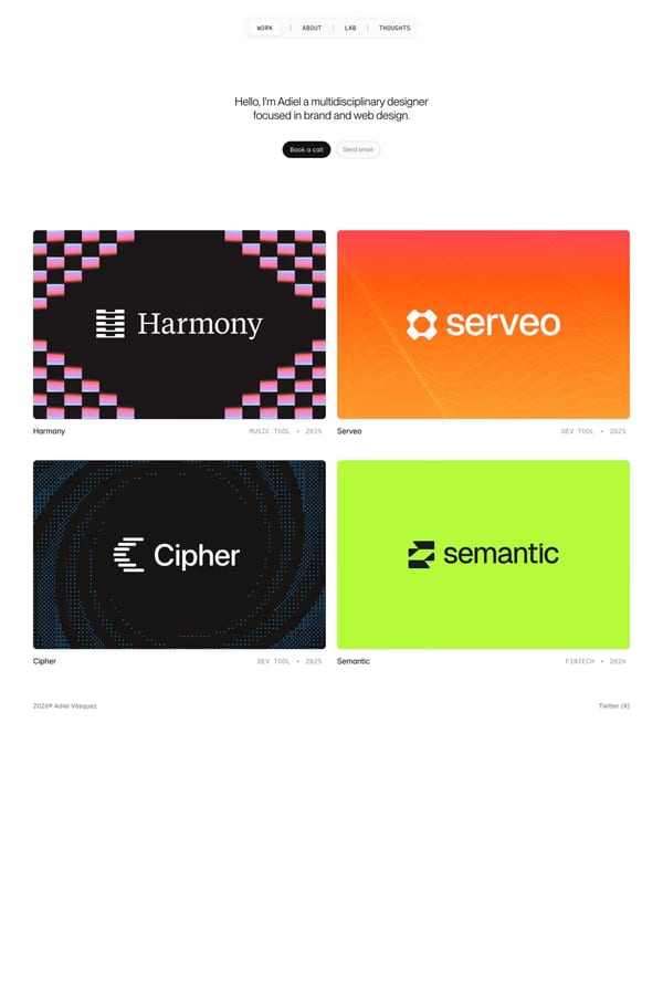 Adiel Vasquez — portfolio website screenshot