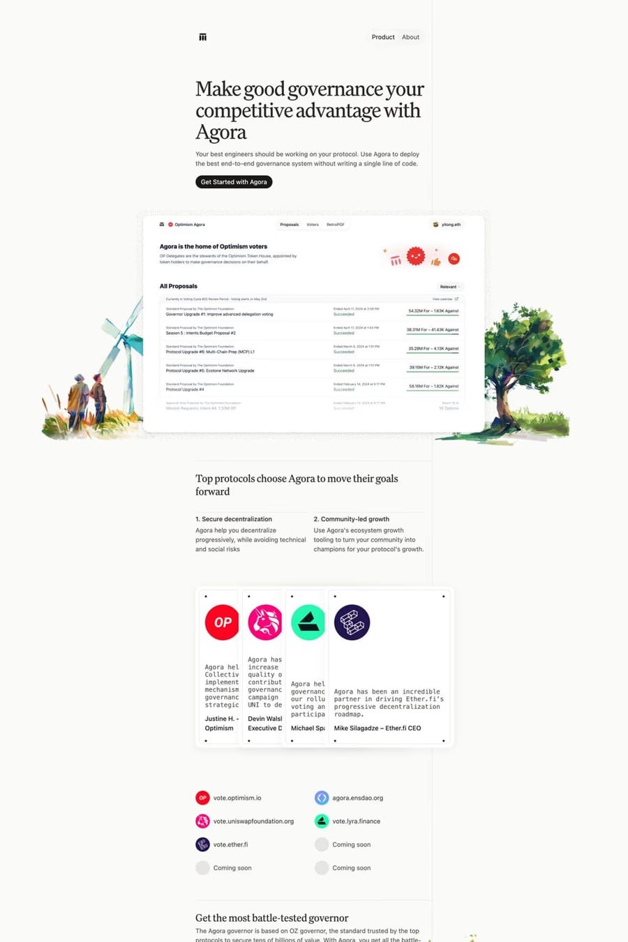 Agora — landing website screenshot