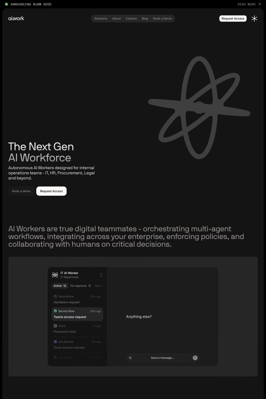ai.work — landing website screenshot
