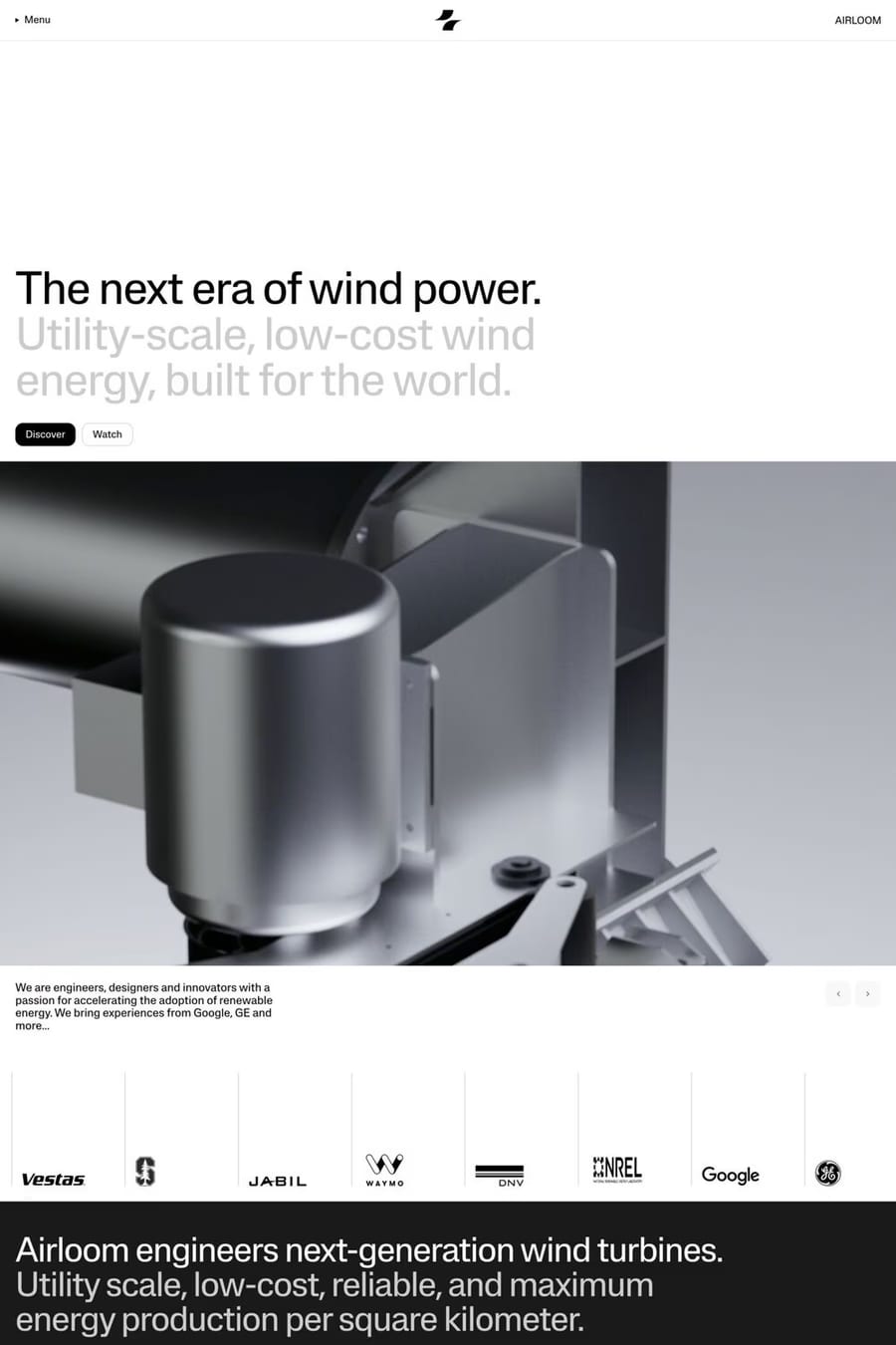 Airloom — landing website screenshot