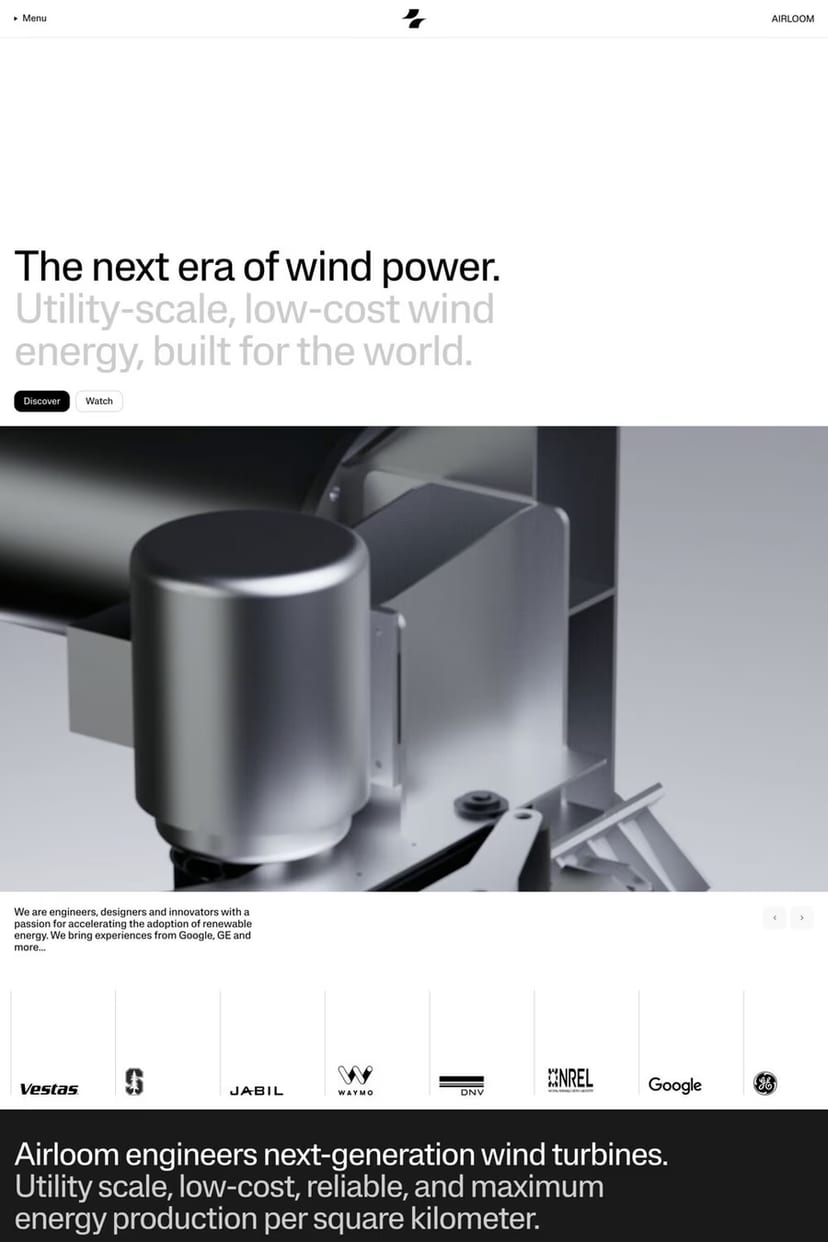 Airloom — screenshot of a landing page
