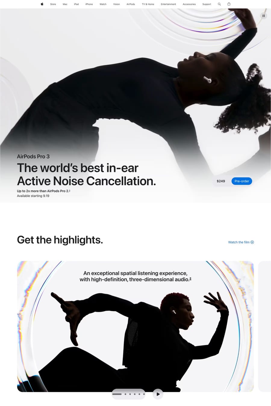 AirPods Pro 3 — shop website screenshot