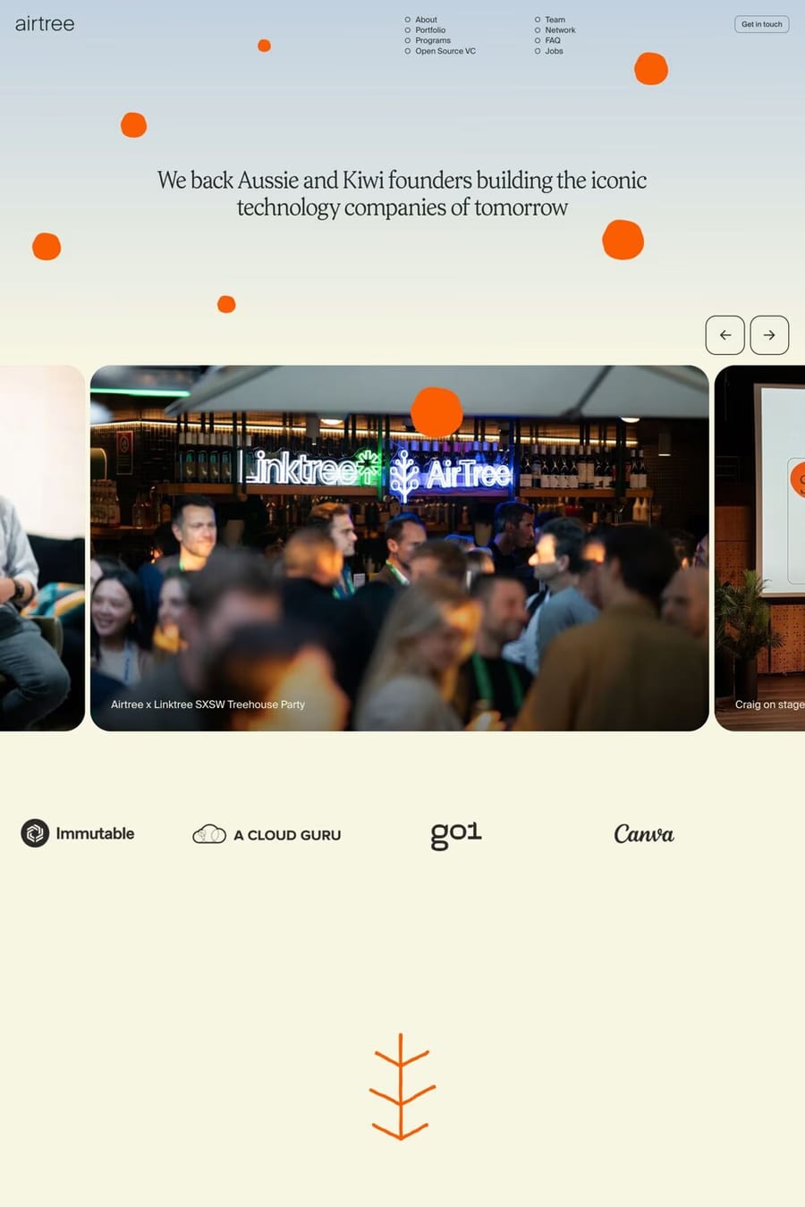 Airtree — landing website screenshot