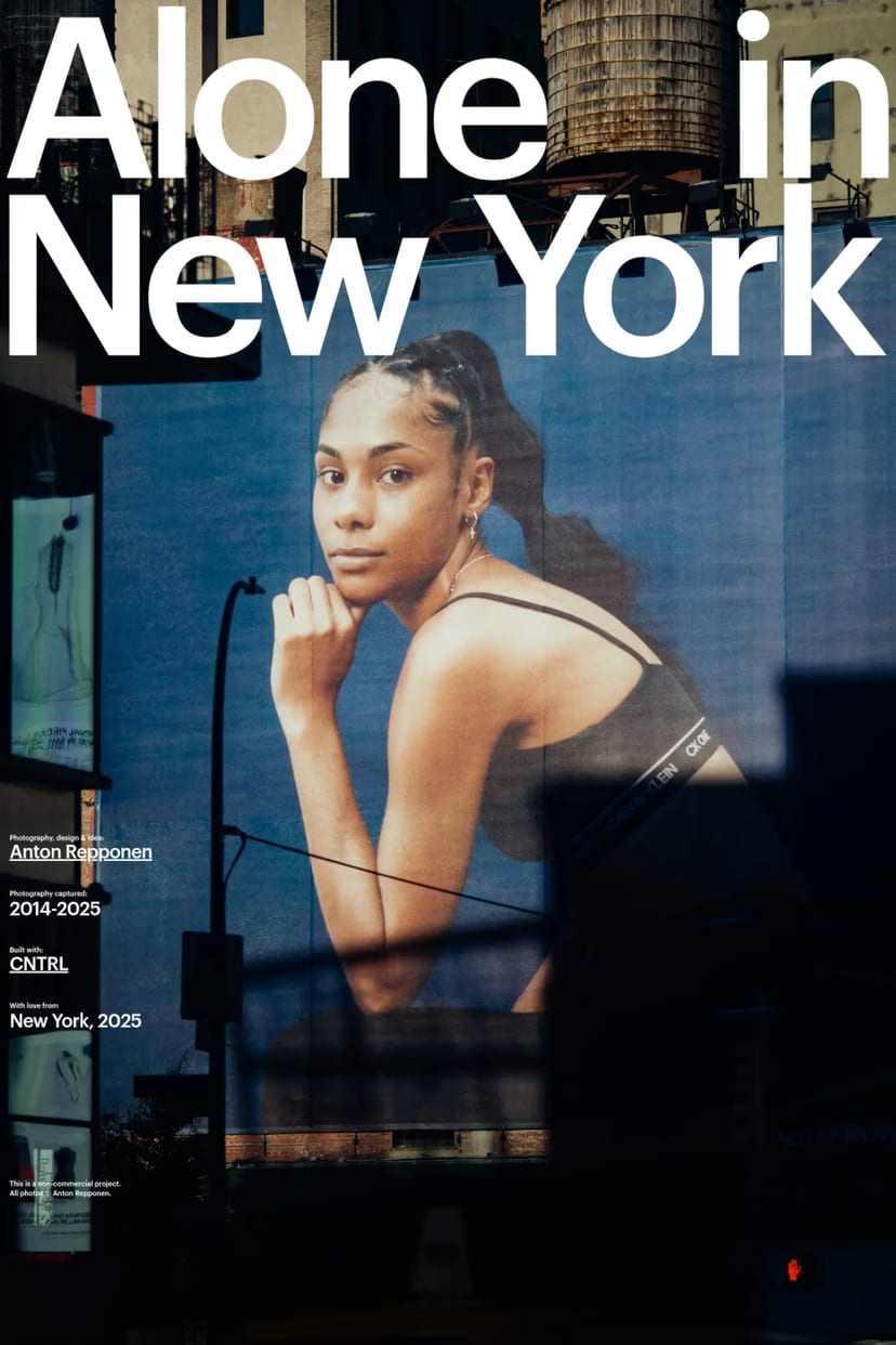 Alone in New York — screenshot of an one-page site