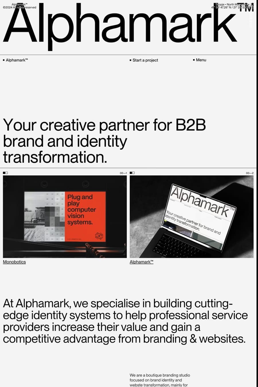 Alphamark — agency website screenshot